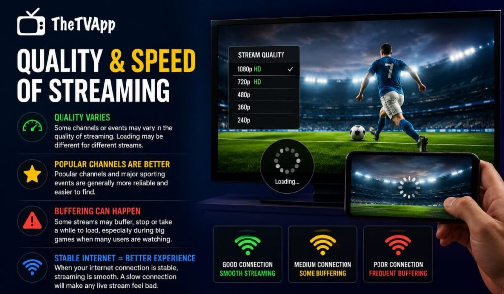 Quality and speed of streaming.